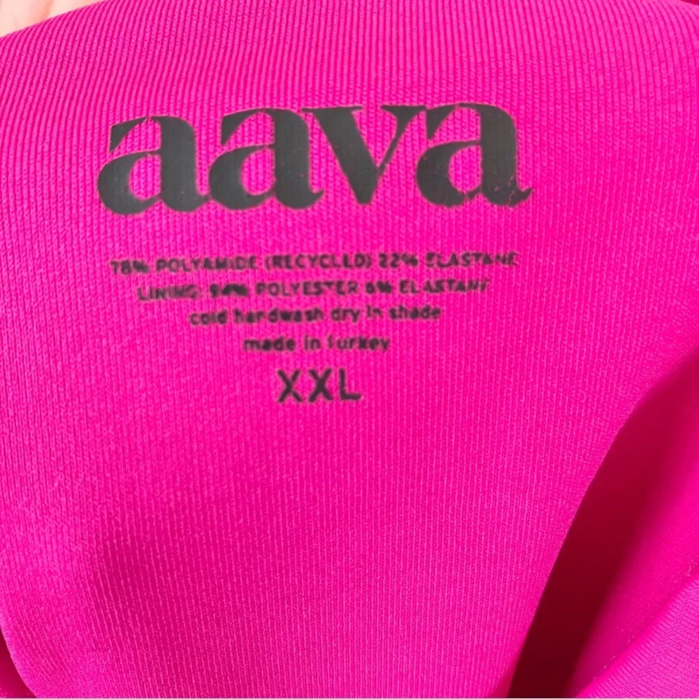 Aava‎ Hot Pink Fuchsia Aria Deep Plunge One Piece Swimsuit